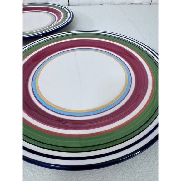 "Pottery Barn" Espadrille Stripes 3- Striped Plates SOLD SEPARATELY! 11" Approx. - Picture 7 of 7
